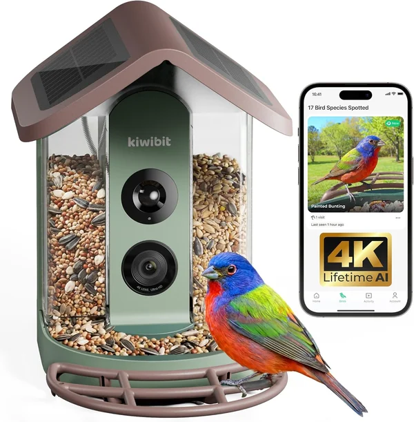 Kiwibit solar smart bird feeder